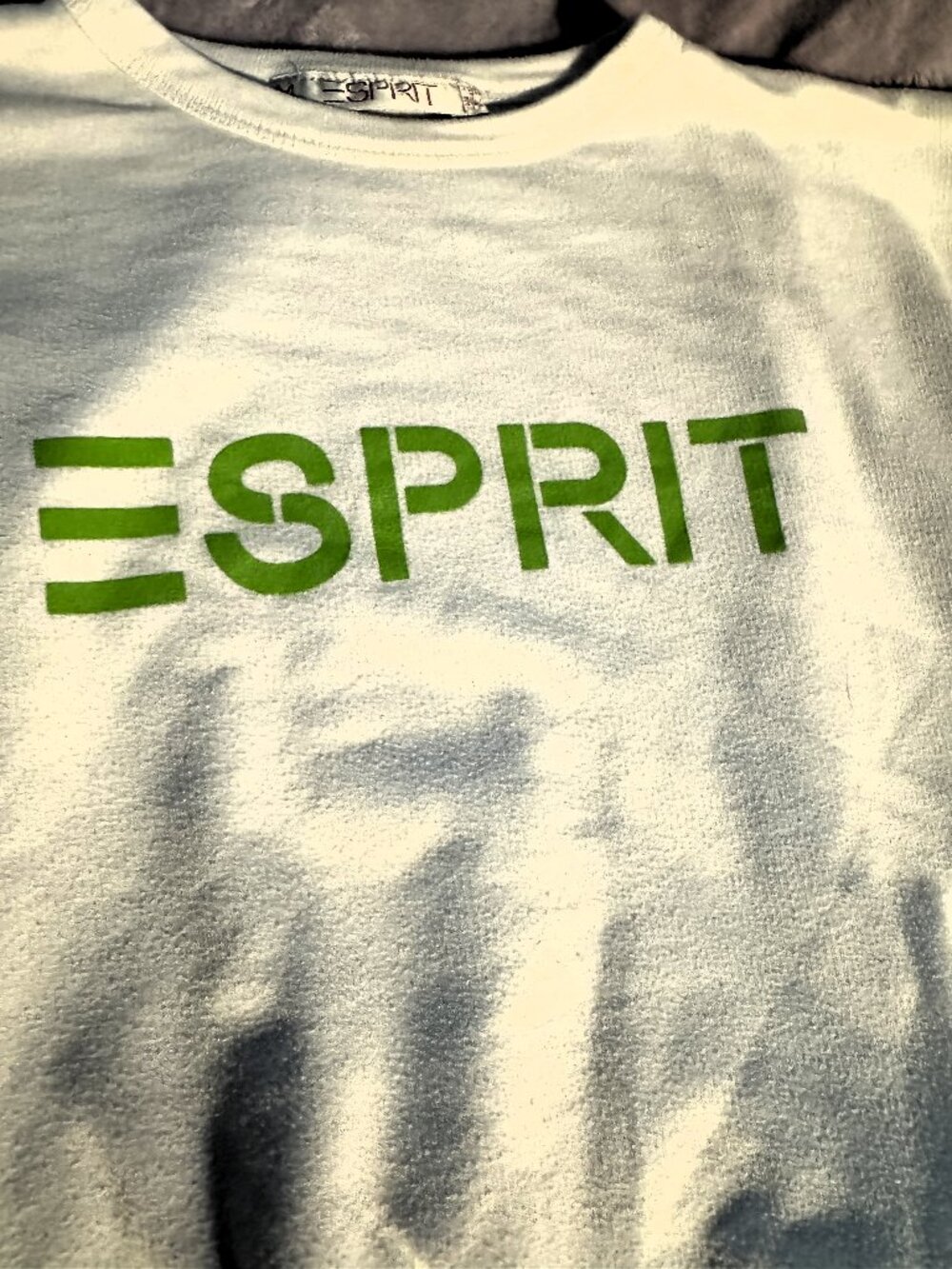Vintage 90s ESPRIT White lightweight Sweatshirt with Green lettering